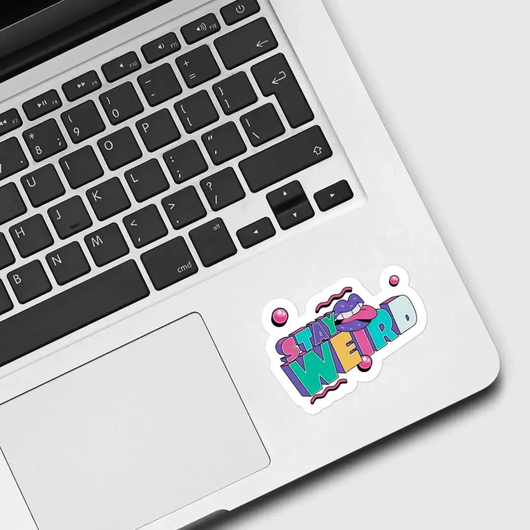 Schriftzug Bleib seltsam Sticker