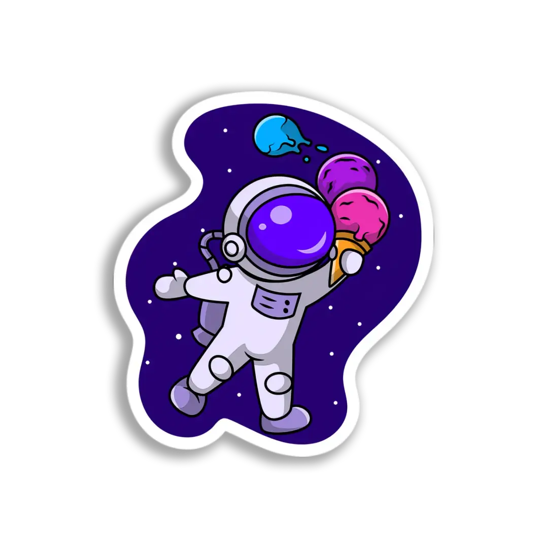 Astronaut isst Eis Sticker