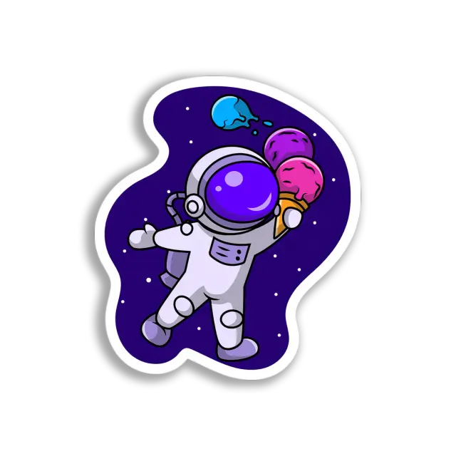 Astronaut isst Eis Sticker