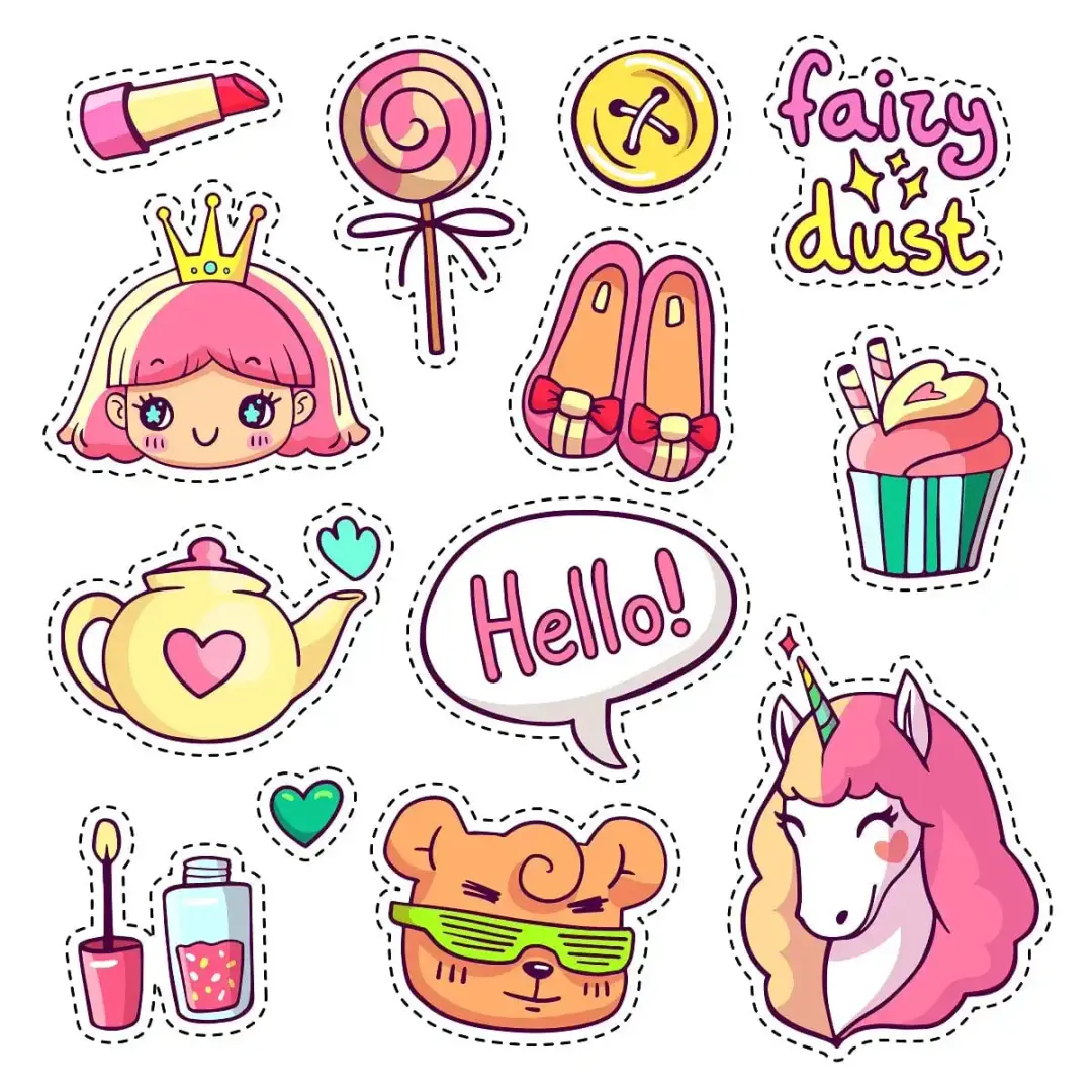 Feen-Kawaii Sticker-Set
