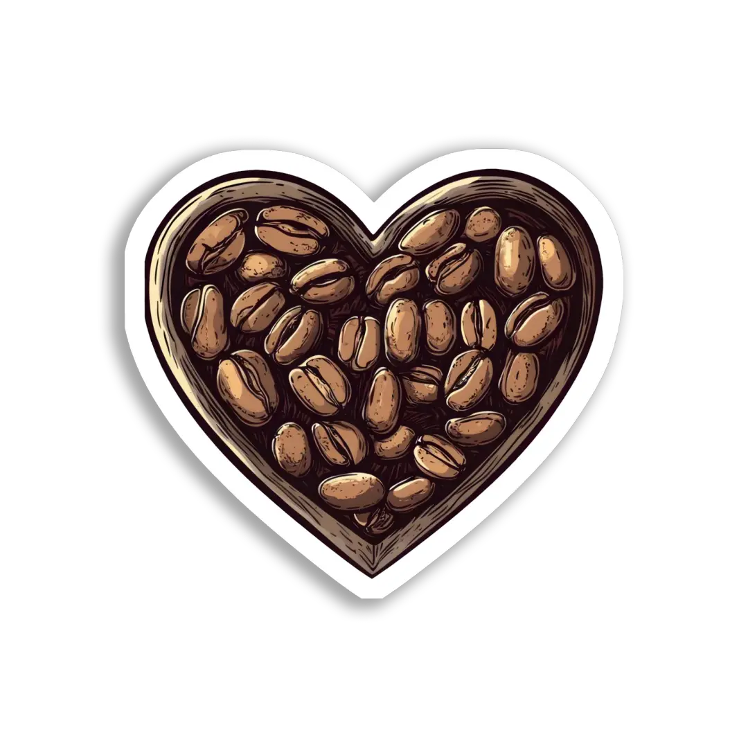 Herz voller Kaffeebohnen Sticker