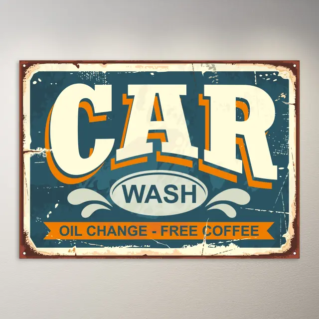 Póster vintage | Póster de lavado de coches