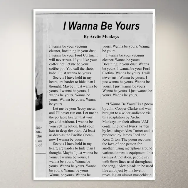 I wanna be yours Arctic Monkeys Poster | Musik-Poster