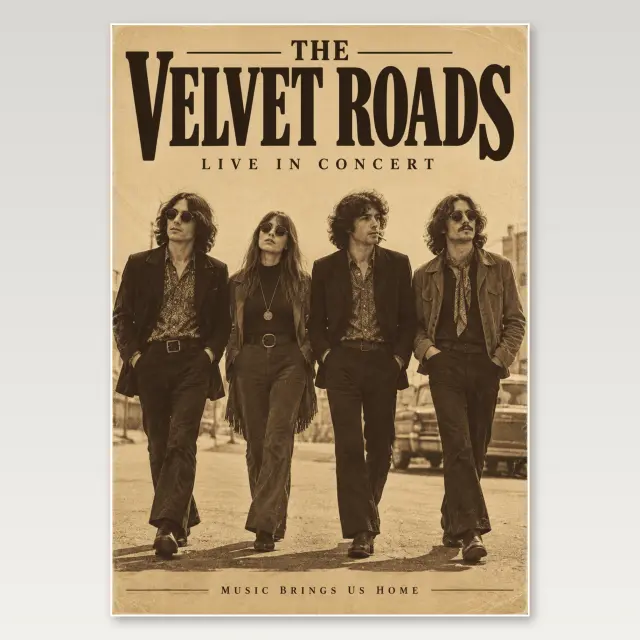 Four Musicians Walk A4 Poster