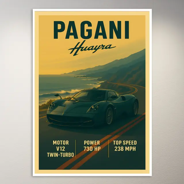 Pagani Huayra Küstenfahrt Poster