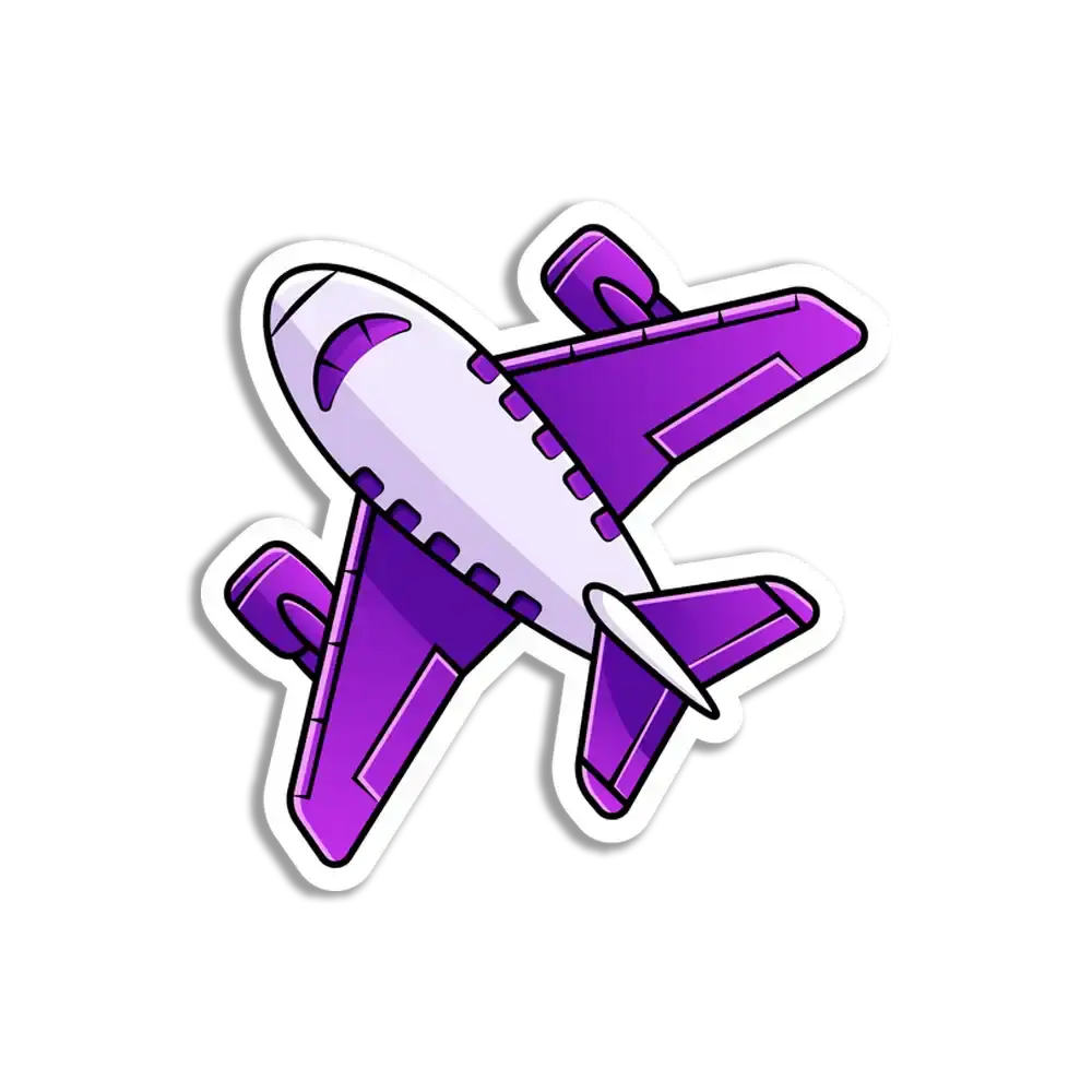 Pegatina de avión morado