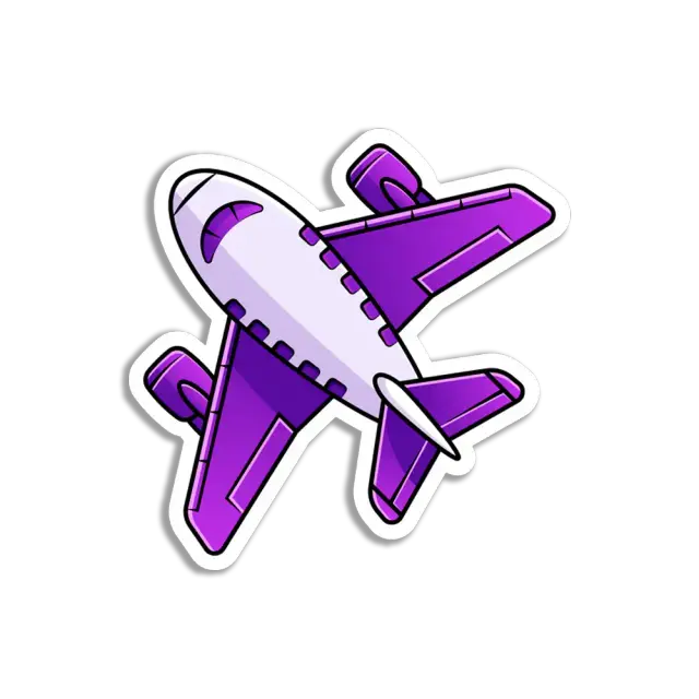 Lila Flugzeug Sticker