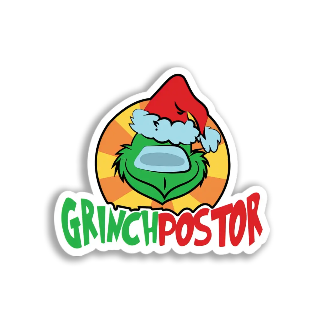Grinch Postor Face Sticker