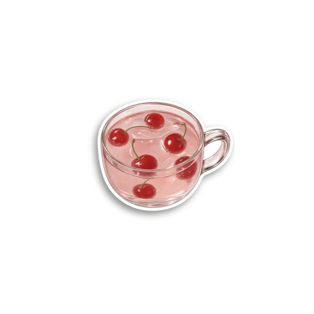 Cherry Glass Cup Sticker