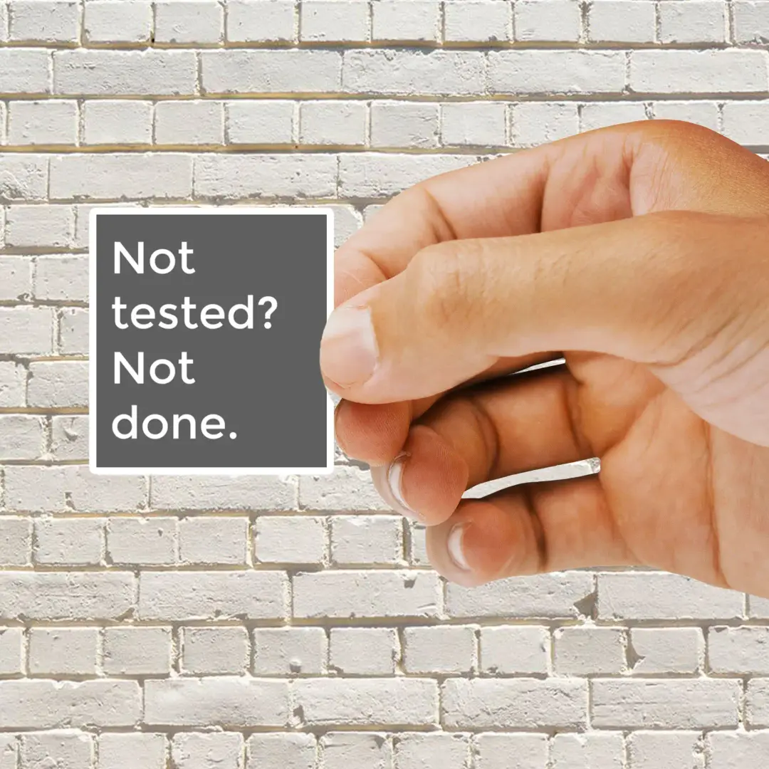 Not tested Not done Sticker