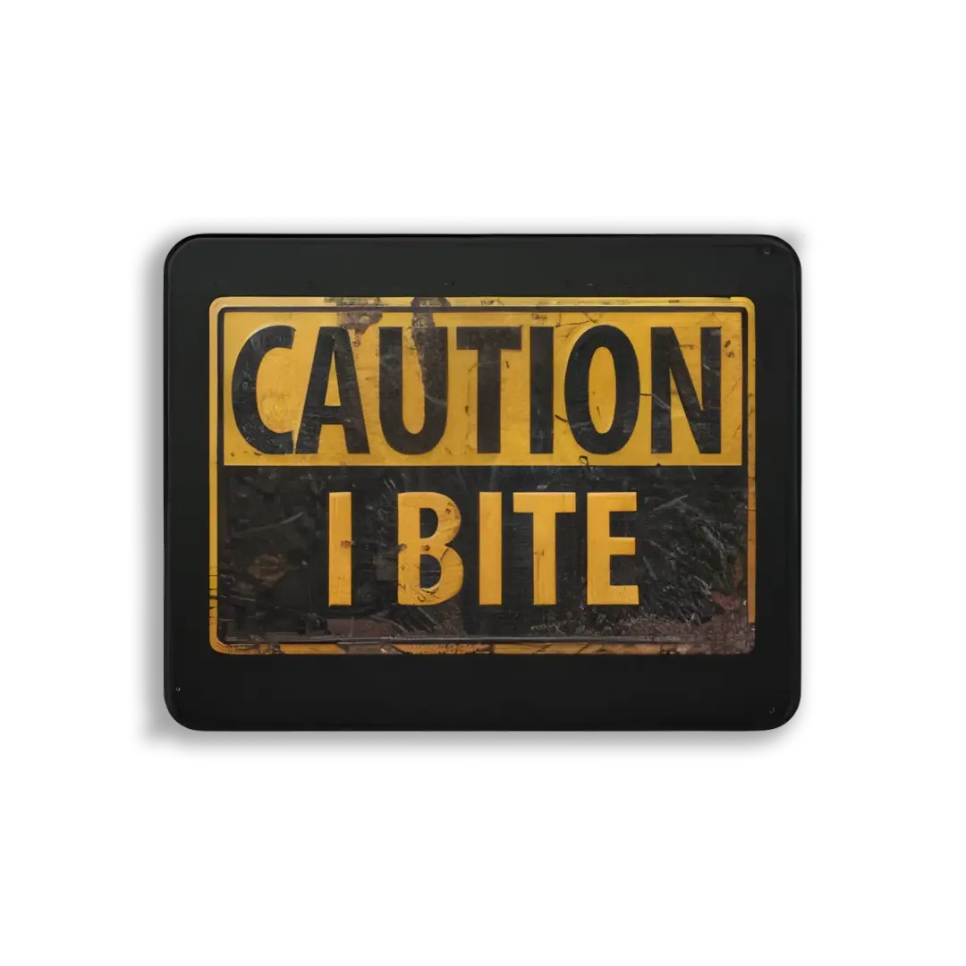 Caution I Bite Sticker