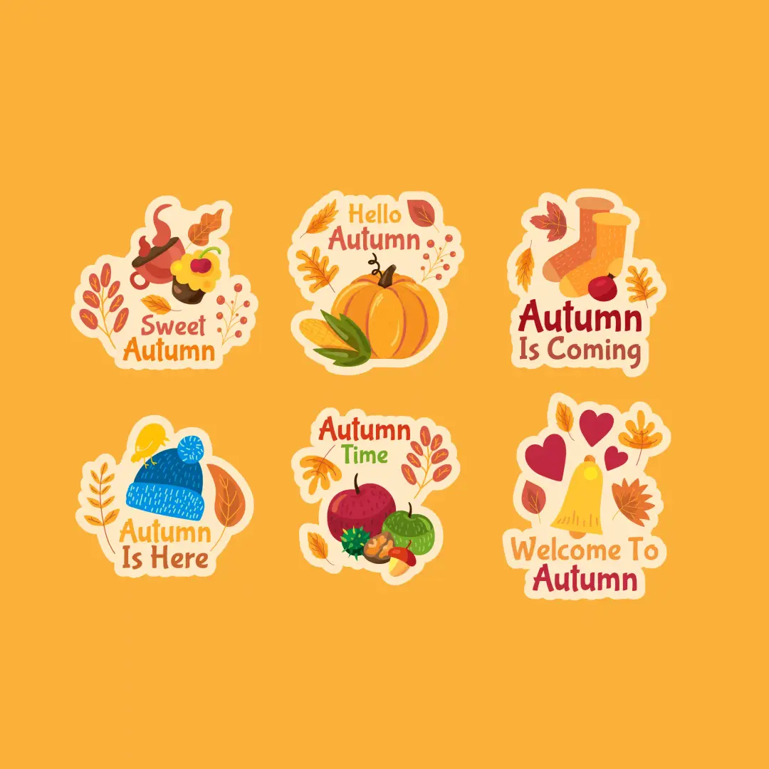 Pegatinas Hola, otoño