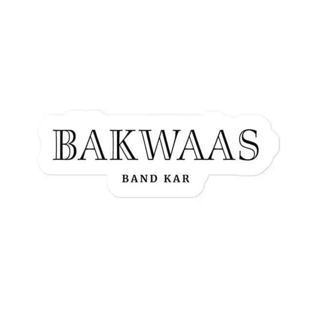 Bakwaas Band Kar Black Logo on White Sticker