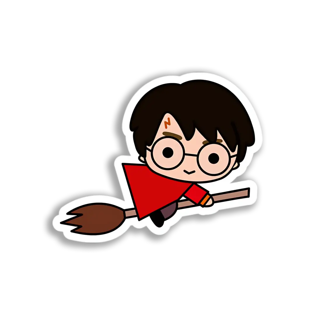 Harry Flying Broom Sticker