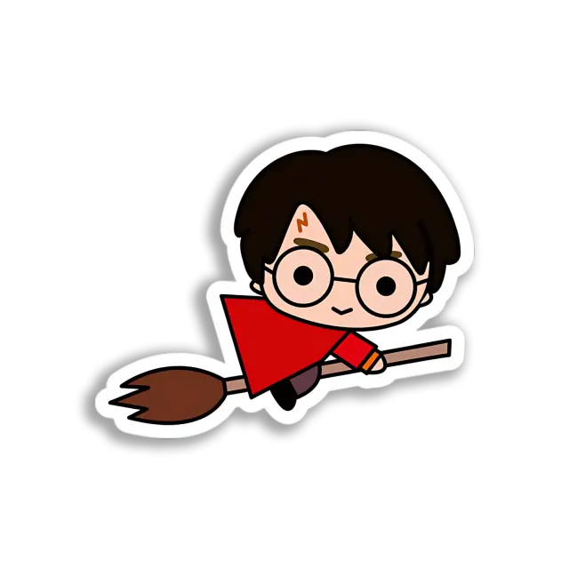 Harry fliegt auf dem Besen Sticker