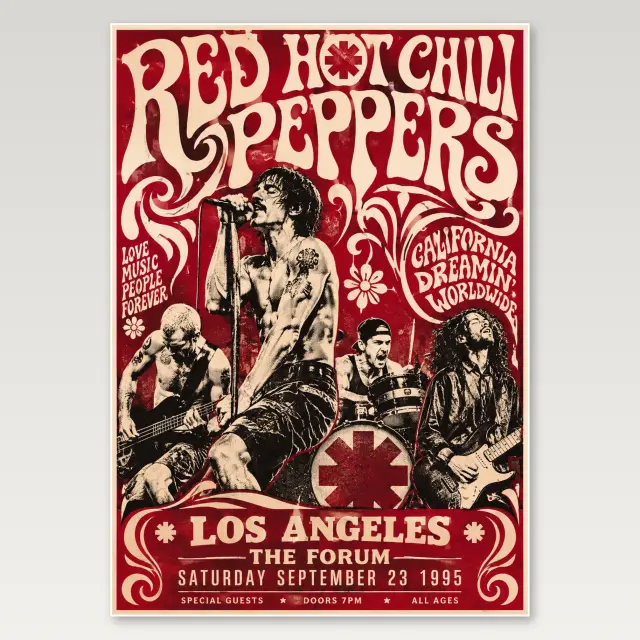 Red Hot Chili Peppers Tour A4-Poster