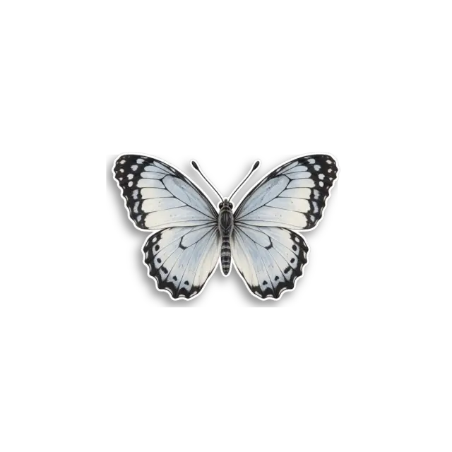 White Butterfly Sticker