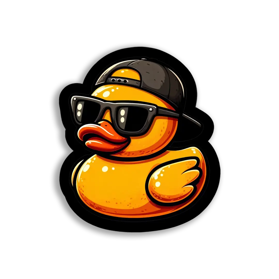 Cool Rubber Duck With Sunglasses Sticker
