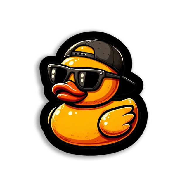 Coole Gummiente mit Sonnenbrille Sticker
