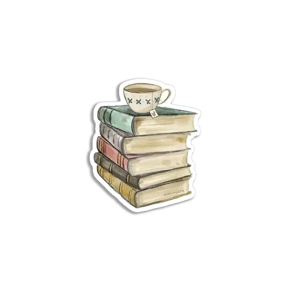 Bücher und Kaffee Sticker