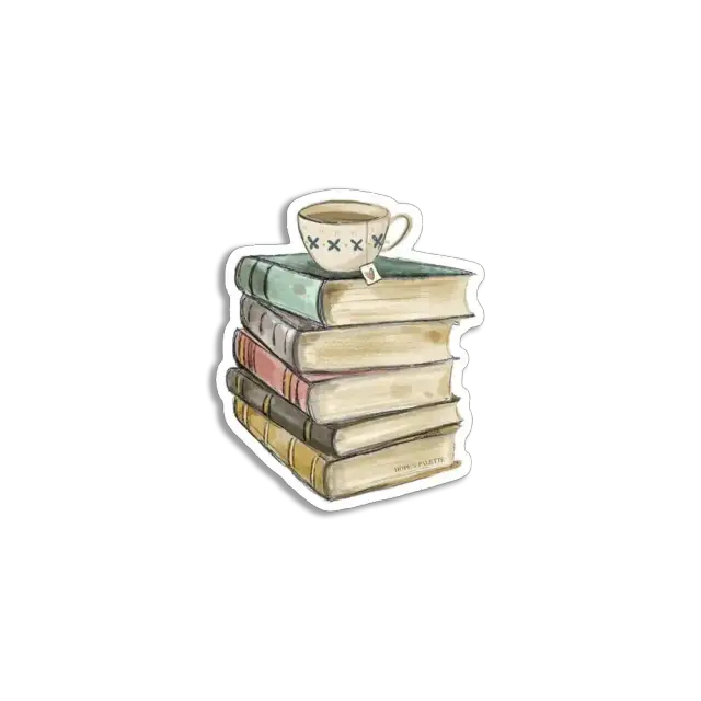 Books and Coffee Sticker