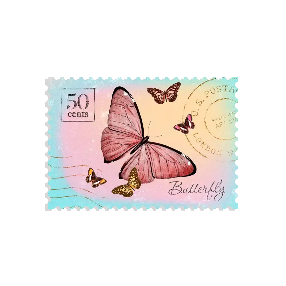 Butterfly Stamp Sticker