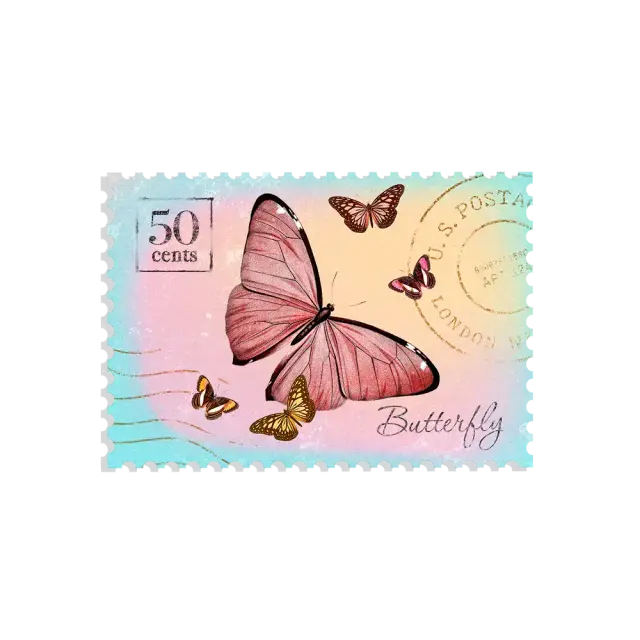 Schmetterlings-Briefmarke Sticker