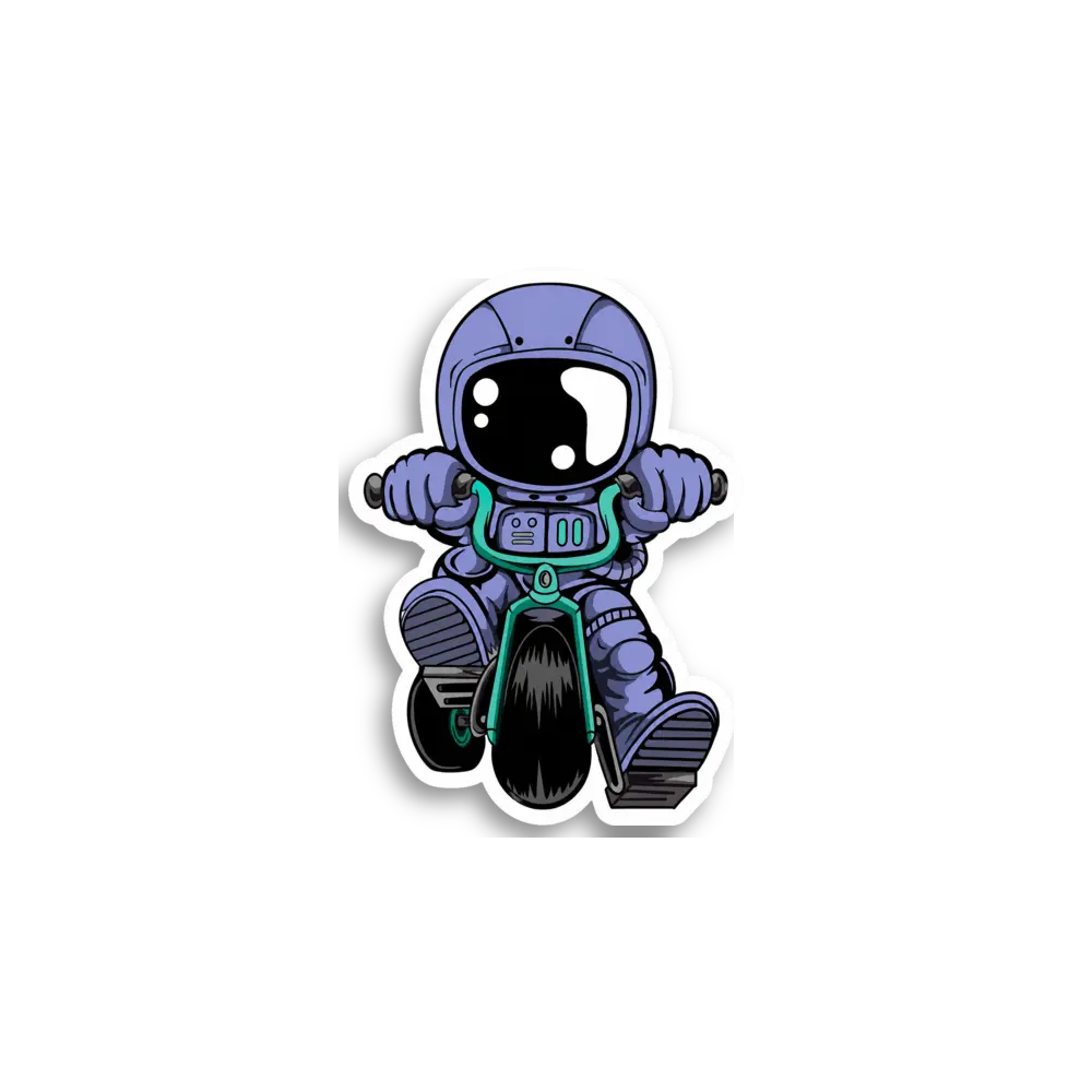 Astronaut Bicycle Sticker