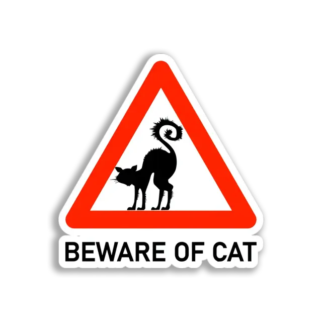 Vorsicht Katze Warn-Sticker