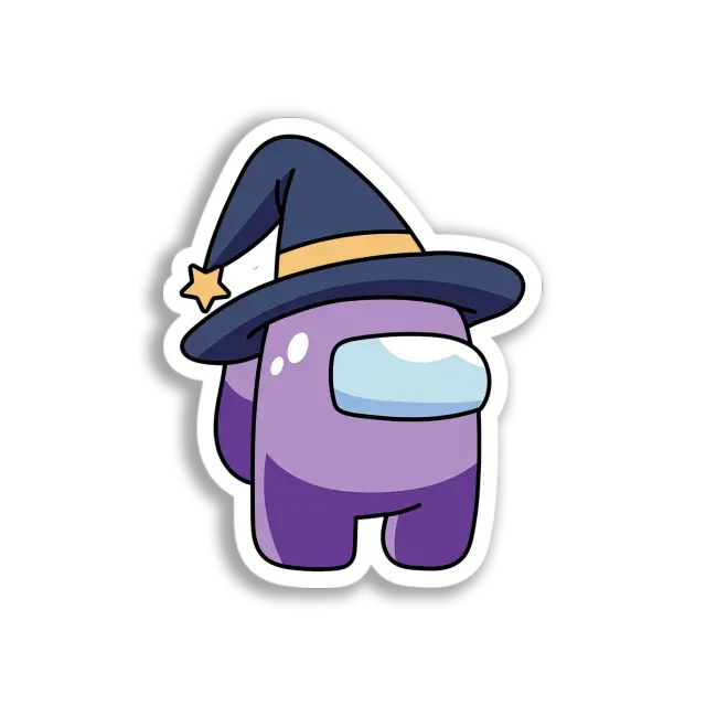 Lila Among Us Hexe Sticker