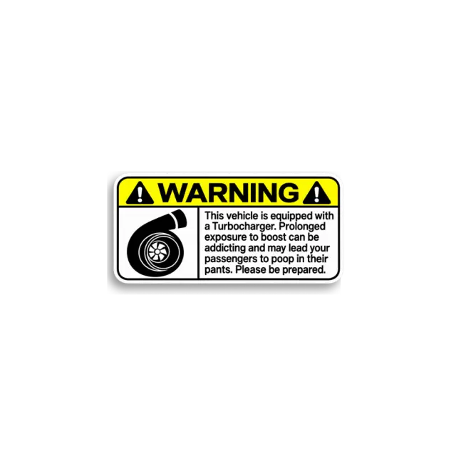 Turbo Warning Yellow Sticker