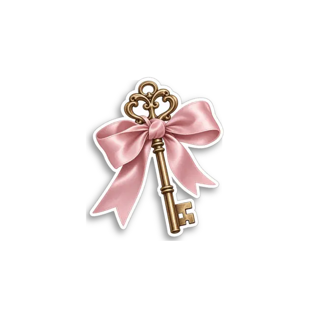 Schlüssel mit rosa Band Sticker