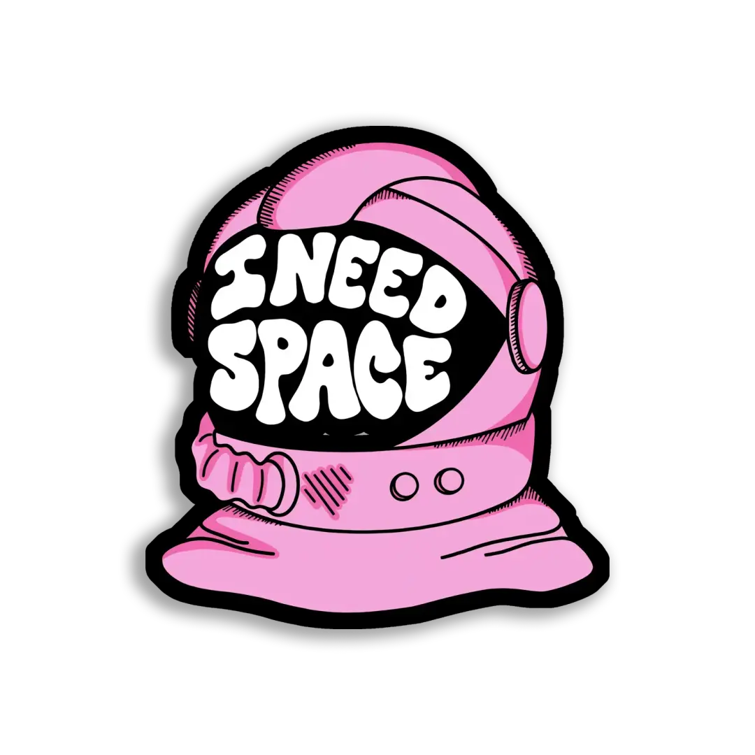 Ich brauche Raum Astronautenhelm Sticker