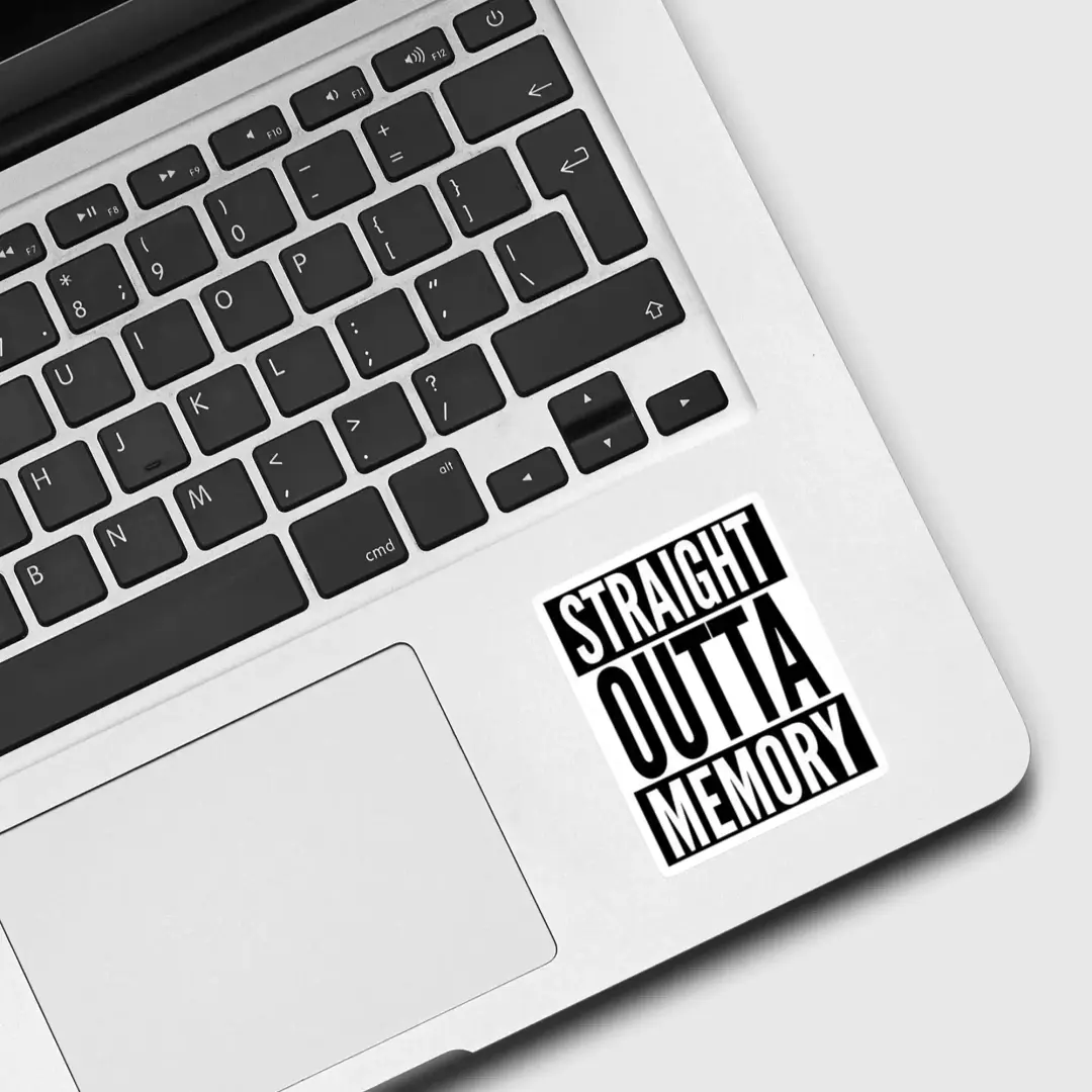 Straight Outta Memory IT Humor Design for Dark Backgrounds Sticker