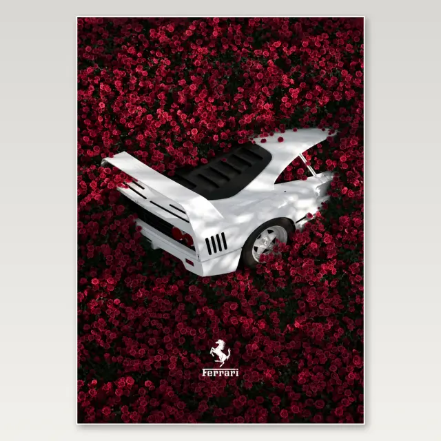Ferrari Roses A4 Poster