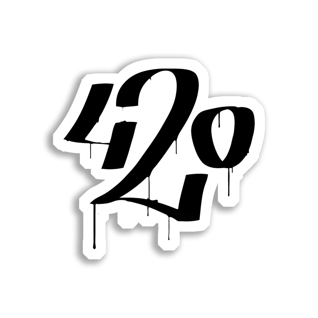 420 Dripping Black Graffiti Art Sticker