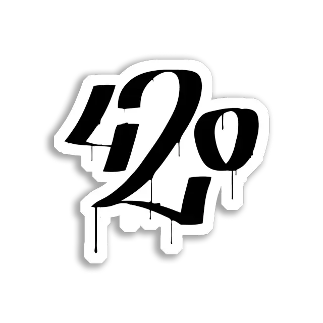 420 Dripping Black Graffiti Art Sticker