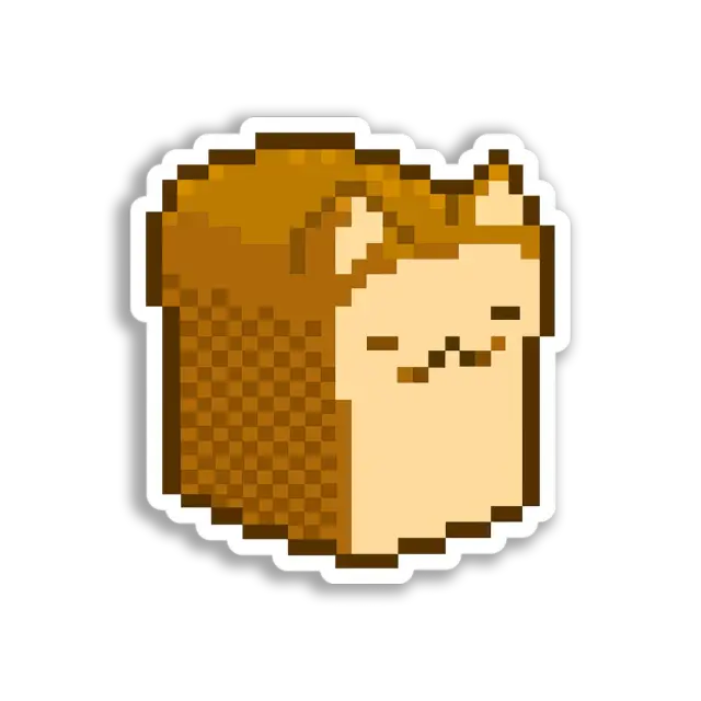 Pixel-Katze als Brotlaib Sticker
