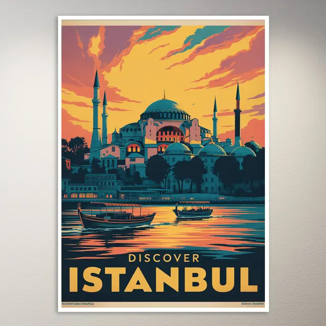 ملصق فني للسفر إلى Istanbul