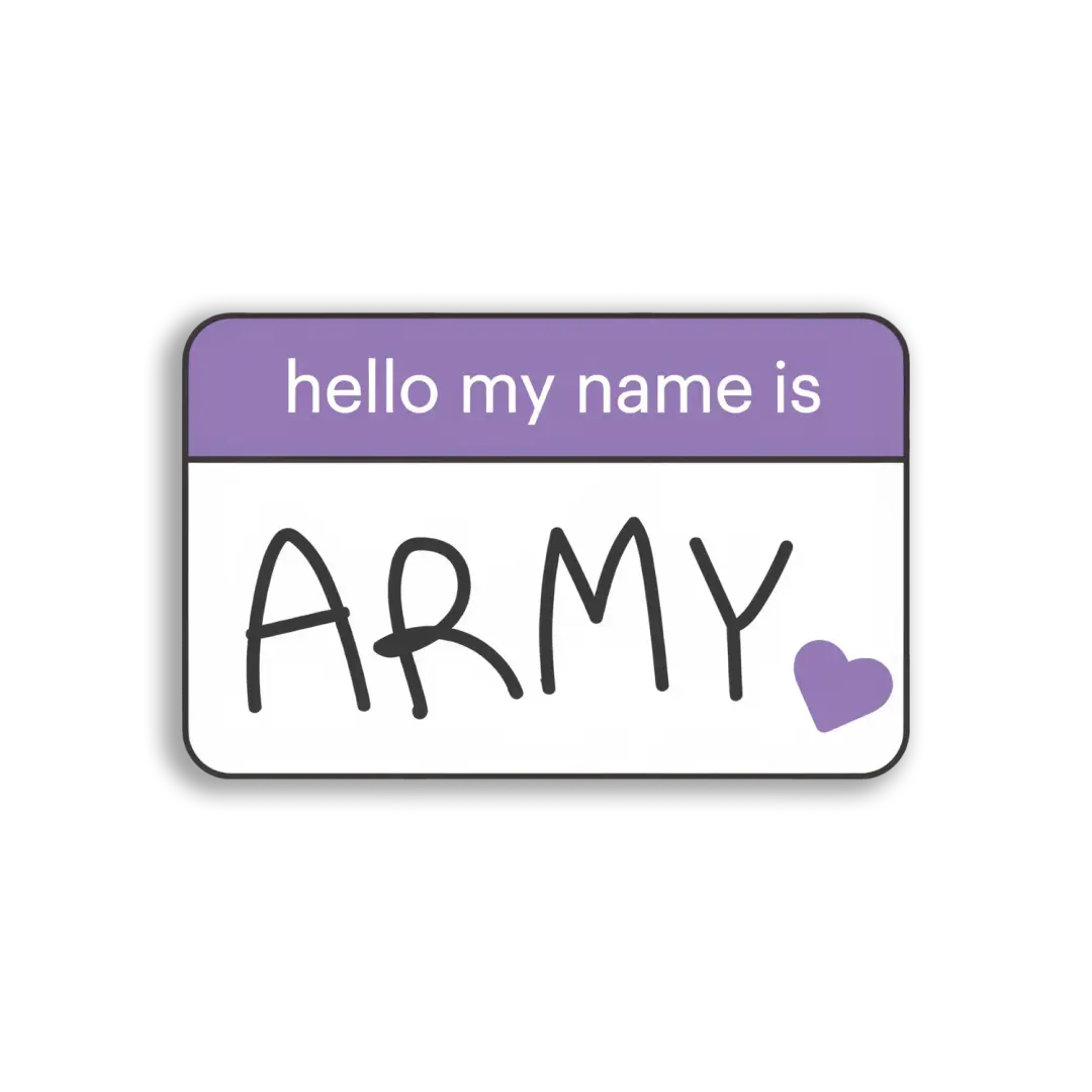 Hello My Name Is Army Sticker