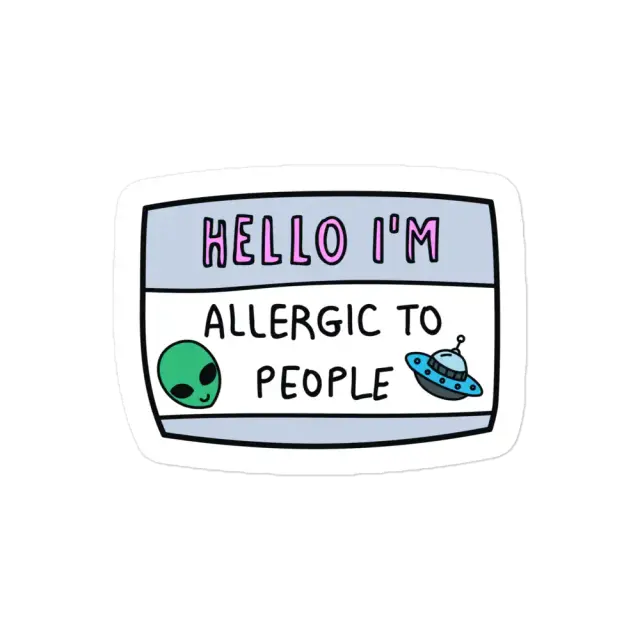 Namensschild Allergisch gegen Menschen Sticker