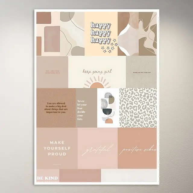Brown Quotes Aesthetic Moodboard Poster