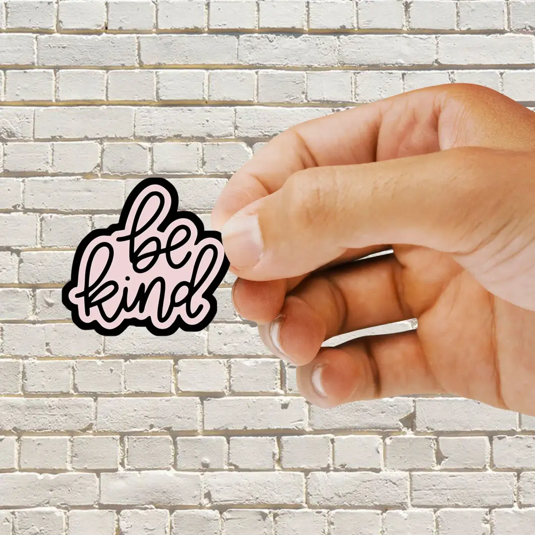 Pegatina rosa Sé amable