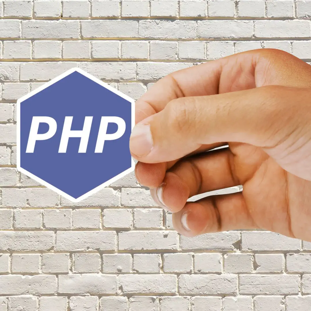 Pegatina de hexágono blanco PHP