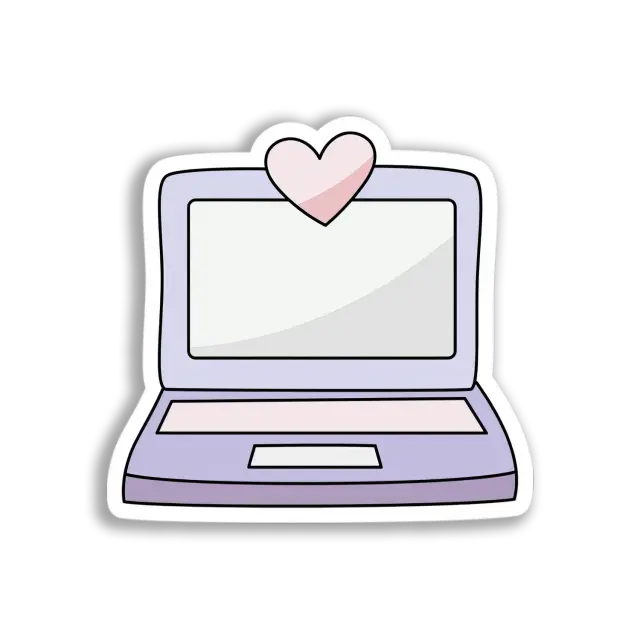 Pegatina de portátil con corazón encantador