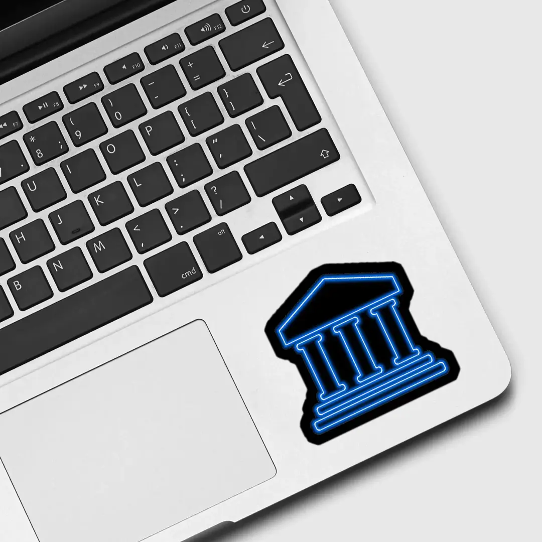 Neon Bank Symbol Sticker