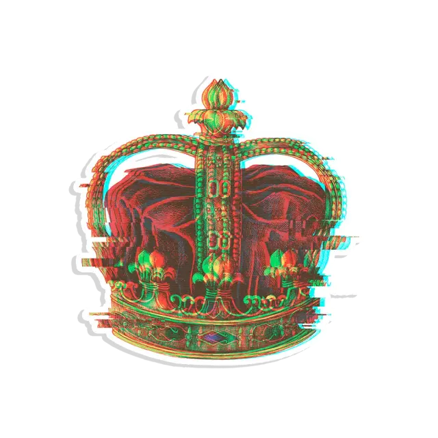 Psychedelische Glitch-Krone Sticker
