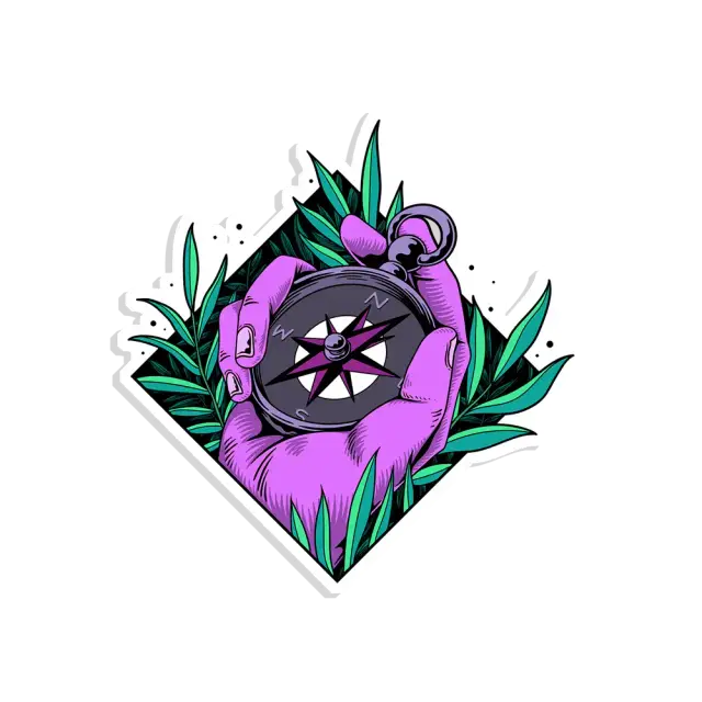 420-Zeit-Kompass-Sticker