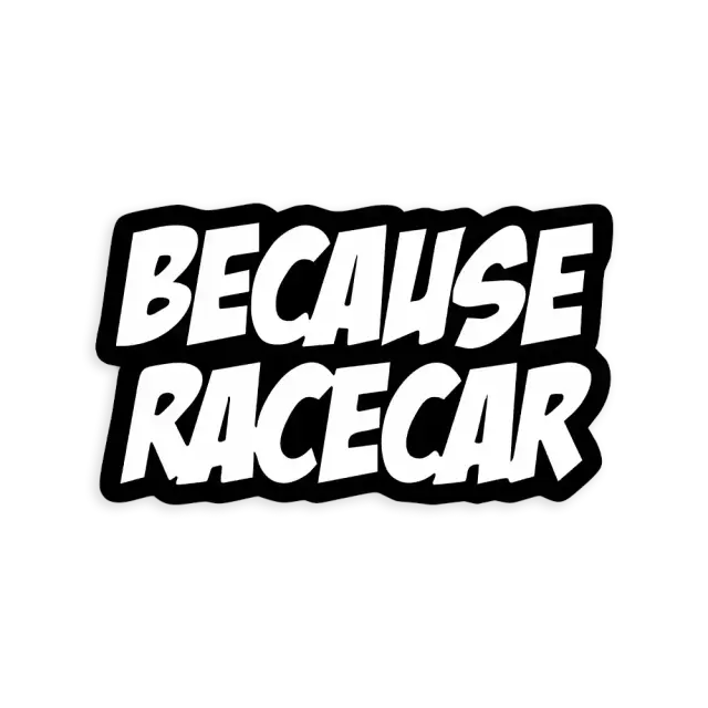 Because Racecar Sticker