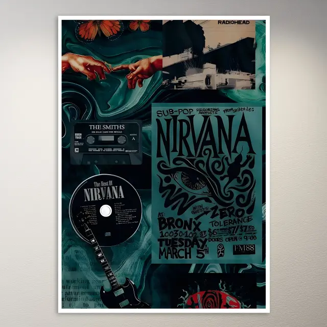 Musik-Moodboard-Poster Nirvana